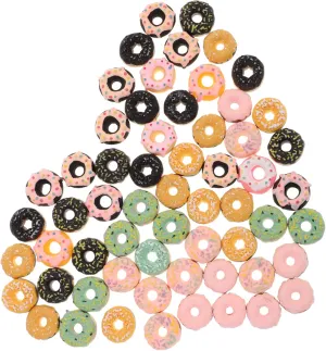 Miniature Donuts for Creative Crafting and Lifelike Phone Cover Accessories 60pcs Mixed Style Resin enemy buzz industry prone shiny Donut Charms for Phone Case Decoration Cute 
