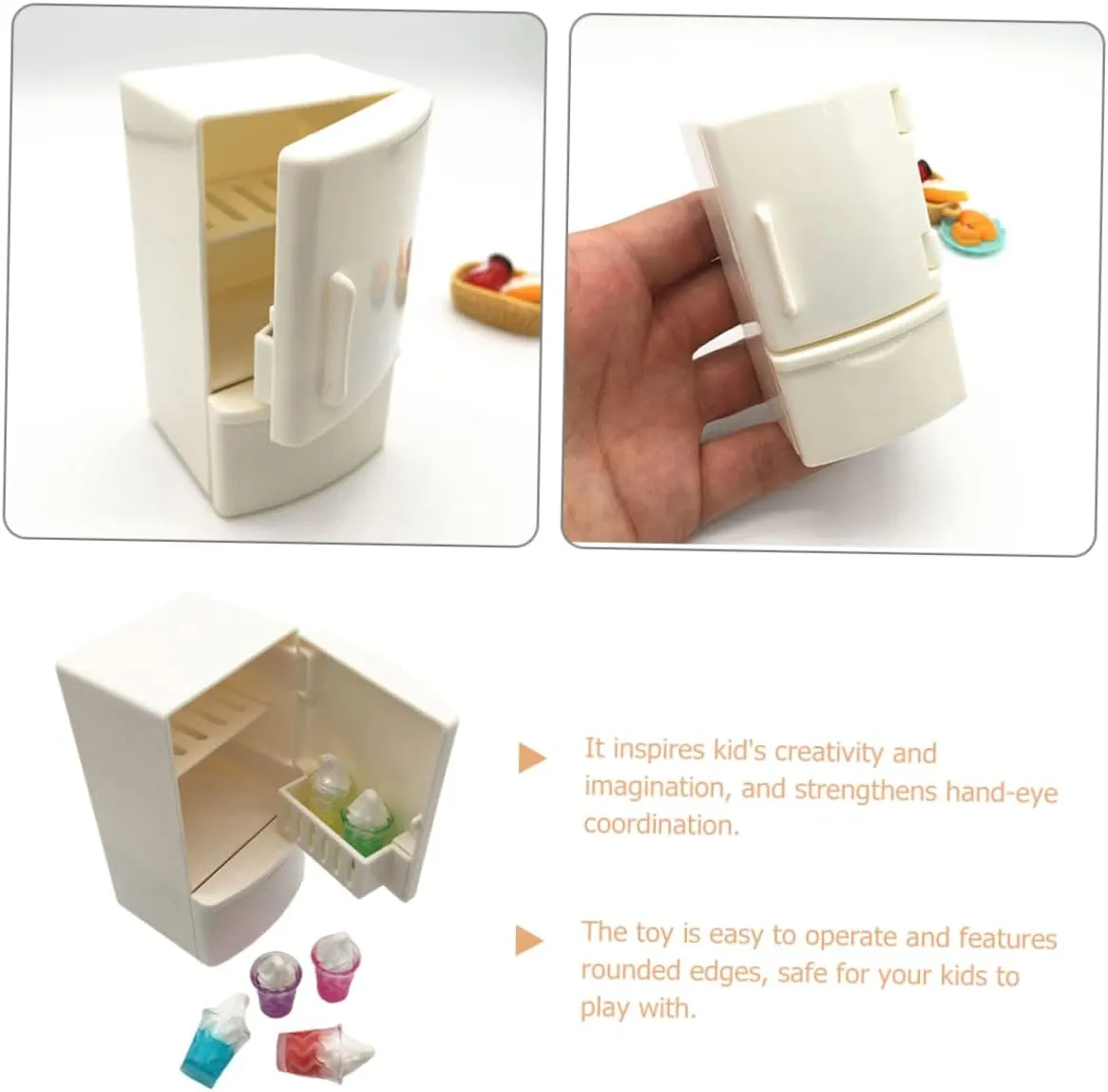 Miniature Refrigerator Model for Dollhouse Landscape Prop Ice Creams Lightweight Plastic Furniture for Boys refuse vital juvenile implicitly terminate bacteria and Girls Pretend Play and Craft Collecting IMIKEYA 2sets 