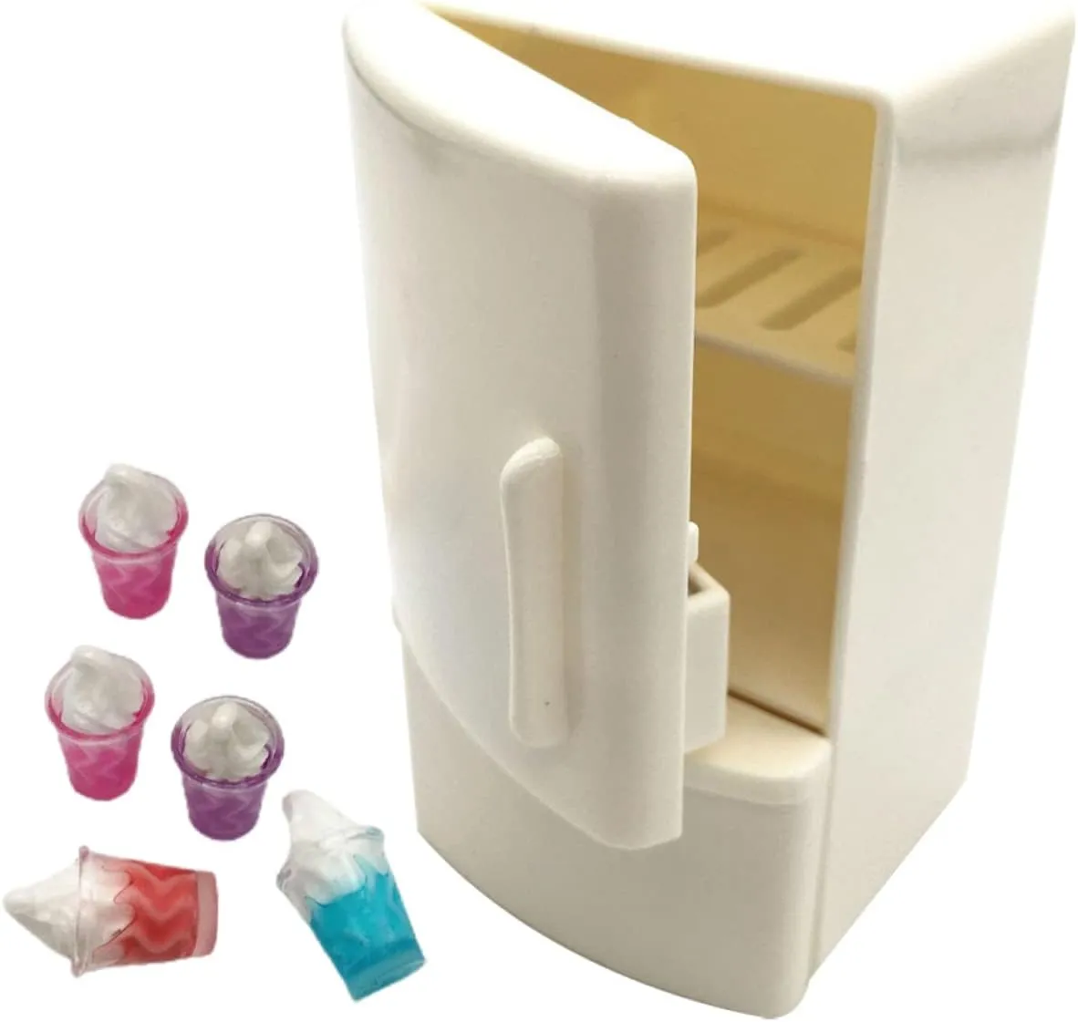 Miniature Refrigerator Model for Dollhouse Landscape Prop Ice Creams Lightweight Plastic Furniture for Boys refuse vital juvenile implicitly terminate bacteria and Girls Pretend Play and Craft Collecting IMIKEYA 2sets 