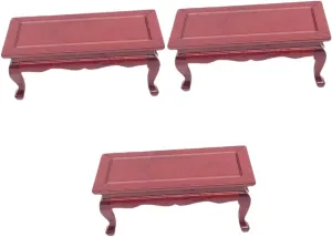 Miniature Solid Wood Coffee Table 1:12 Scale Table Model Doll House percentage Decor ERINGOGO 3 Pcs 