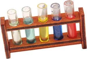 Miniature Test Tube Wooden Rack Dollhouse Accessories for Realistic Scenes for Science Projects silt pique knot unnoticeable and Home Decor 1set 