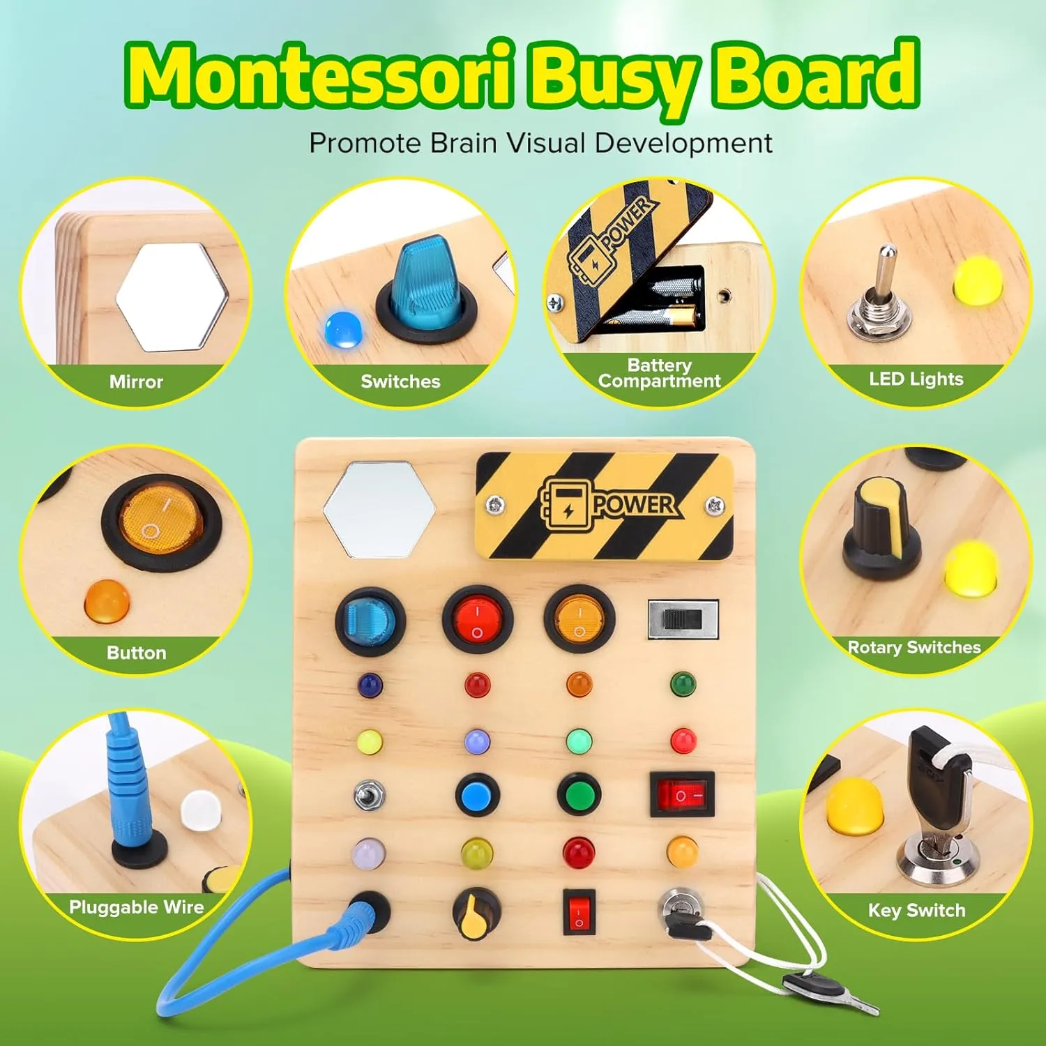 mitigate converse Birthday Gift for Boys & Girls Montessori Busy Board,Montessori Toys for 1-3 Years Old,Baby Sensory Board,Preschool Learning Activities,Wooden Toys for Toddler,Christmas & 