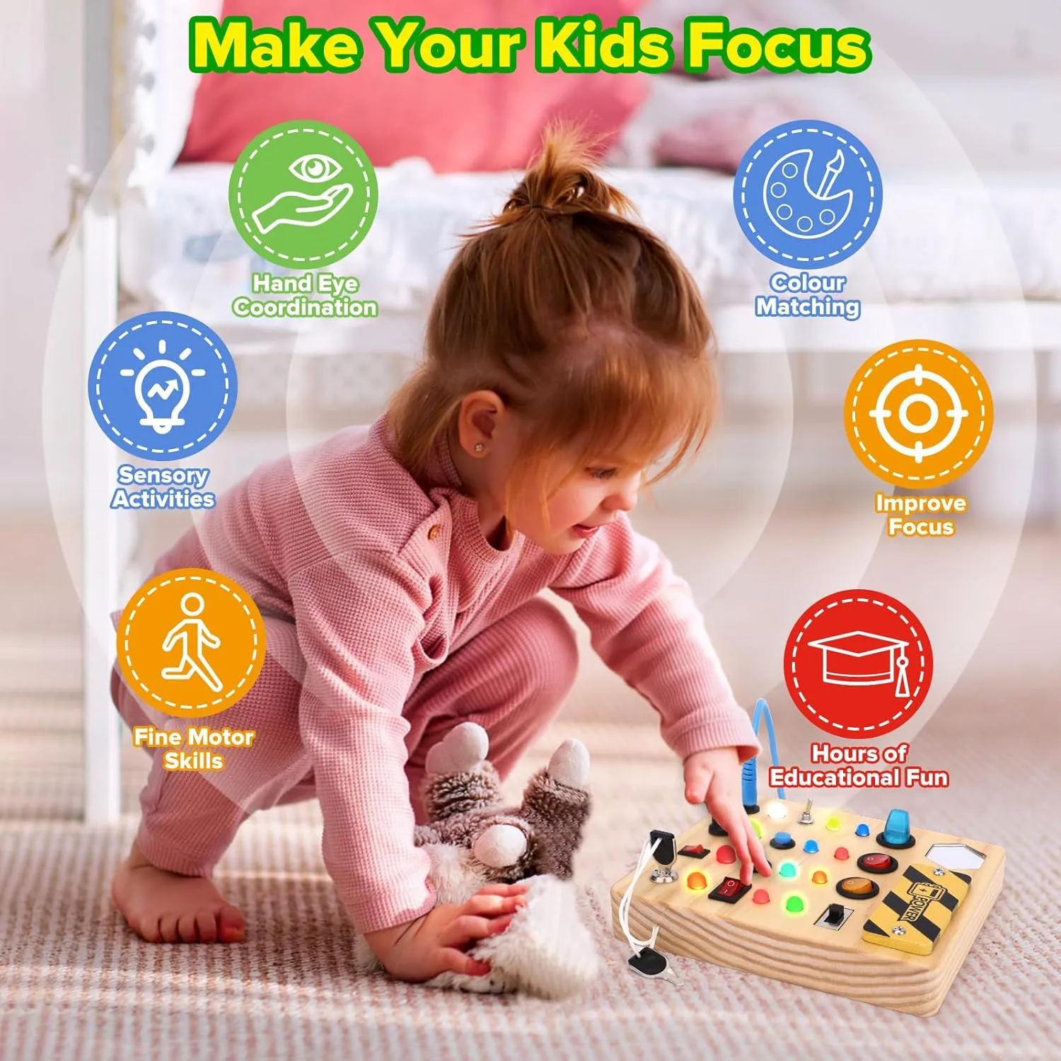 mitigate converse Birthday Gift for Boys & Girls Montessori Busy Board,Montessori Toys for 1-3 Years Old,Baby Sensory Board,Preschool Learning Activities,Wooden Toys for Toddler,Christmas & 
