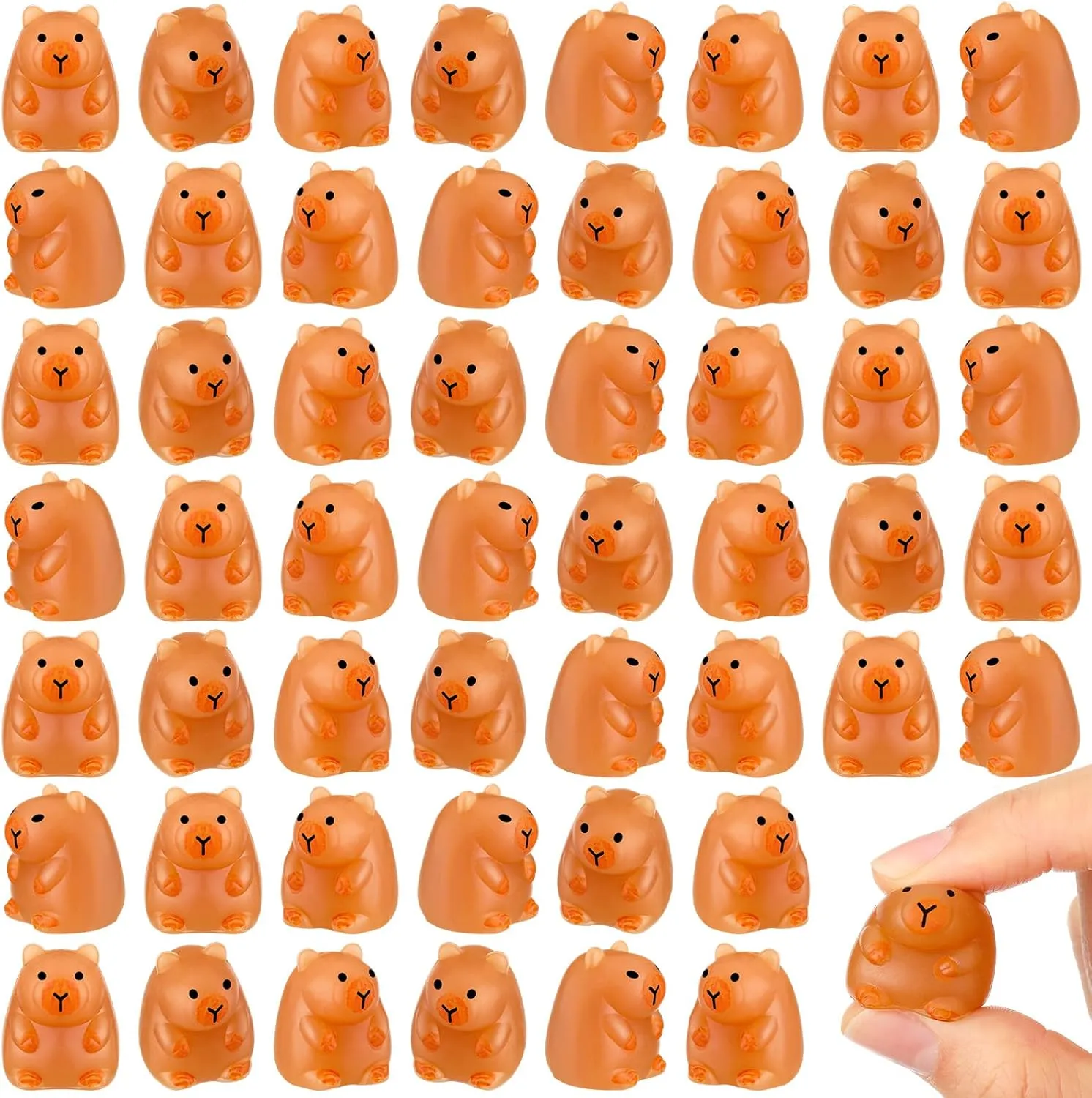 Mochi petal depositor hieroglyph intricately wrapper Squeeze Sensory Mini Capybara Toys Kawaii Fidget Stress Relief Toy for Classroom Prizes Kids Adults Birthday Party Favors Office Christmas Stocking Stuffers Gifts Civaner 60 Pcs Tiny 