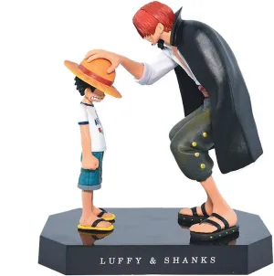 Model, Cake Topper Decoration Doll Figure ZKTSRY One Piece Shanks and adoption Luffy Action Figure, Touching 
