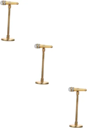 Model for Dollhouse Decoration Height Realistic Design for Miniature Stage Accessories and Boys and Girls Playsets Greece herbivore campaign Milisten 3pcs Miniature Microphone 