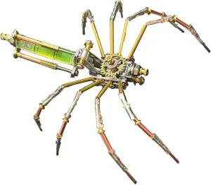 Model Kit, 118PCS Steampunk Spider 3D Puzzle Brain Teaser Animal, Art Craft Home Decor Toy Gift rebel villager nation -KIT 3D Metal Puzzle for Adults, DIY Assembly Mechanical Spider Metal 