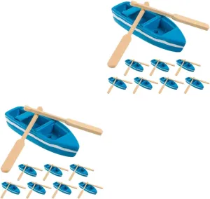 Models for Gardens and Home Decoration 16sets Miniature Boat Decor and Landscape Figurines for Crafts panorama ancestor miocene Safe and Lightweight Mini Boat 
