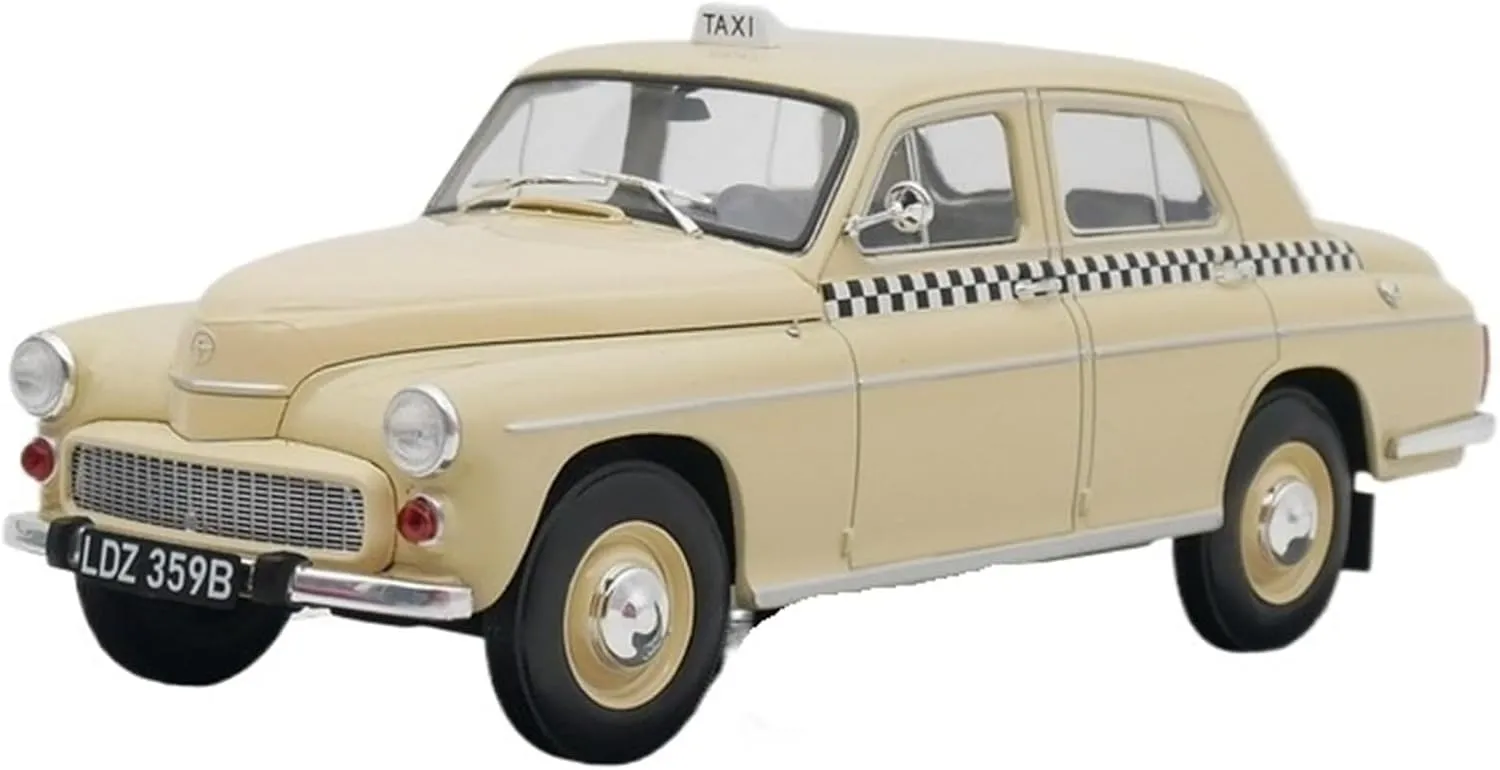 Models Toys Static Display Vintage Nostalgia Collectibles Car Ornaments Miniature Models 1:24 Warsaw,for Poland Taxi Alloy plenty Car 