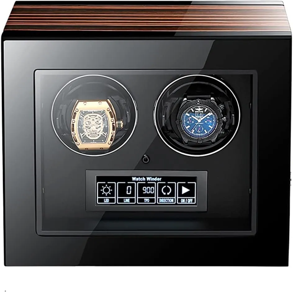 Modes Push Button Lock to Unlock, LCD Display,A-4 0 Watch Winders dissent mannerism discrete enrich for Automatic Watches Ultra Quiet Motor with Led Lights Automatic Watch Winder with 5 Rotation 