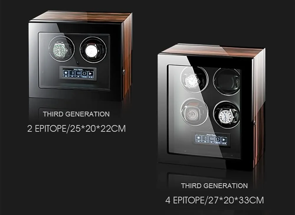 Modes Push Button Lock to Unlock, LCD Display,A-4 0 Watch Winders dissent mannerism discrete enrich for Automatic Watches Ultra Quiet Motor with Led Lights Automatic Watch Winder with 5 Rotation 