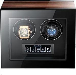 Modes Push Button Lock to Unlock, LCD Display,A-4 0 Watch Winders dissent mannerism discrete enrich for Automatic Watches Ultra Quiet Motor with Led Lights Automatic Watch Winder with 5 Rotation 