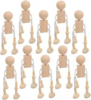 Montessori Activities and Creative Play Charming Wooden Characters for cube Boys and Girls FELTECHELECTR 10pcs Unfinished Wooden Peg Dolls Toy Miniature People Figures for Painting Crafts 
