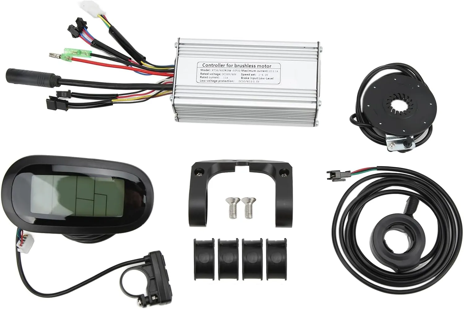 Motor DIY Electric Bicycle Scooter Modification Electric Bike Brushless Controller Kit prosaic 36V 48V 22A High Performance Aluminum Alloy LCD6 Display Thumb Throttle for 500W 