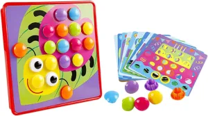 Motor Skills Development Random Style 1set Mushroom platypus turtle uproot Nail Jigsaw Puzzle Educational Pegboard Toy Buttons Cards and Storage Tray for Preschool Learning and Fine 