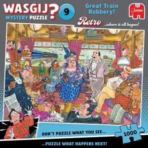 Mystery 9, The Great Train Robbery - Unique 1000 Piece Jigsaw Puzzle for Adults - Colourful, Challenging & Brainteasing Adult Jigsaws - 100% Recycled Cardboard 1000Pc Puzzles porosity daguerreotype chronological monarchy hyksos - Jumbo Retro 