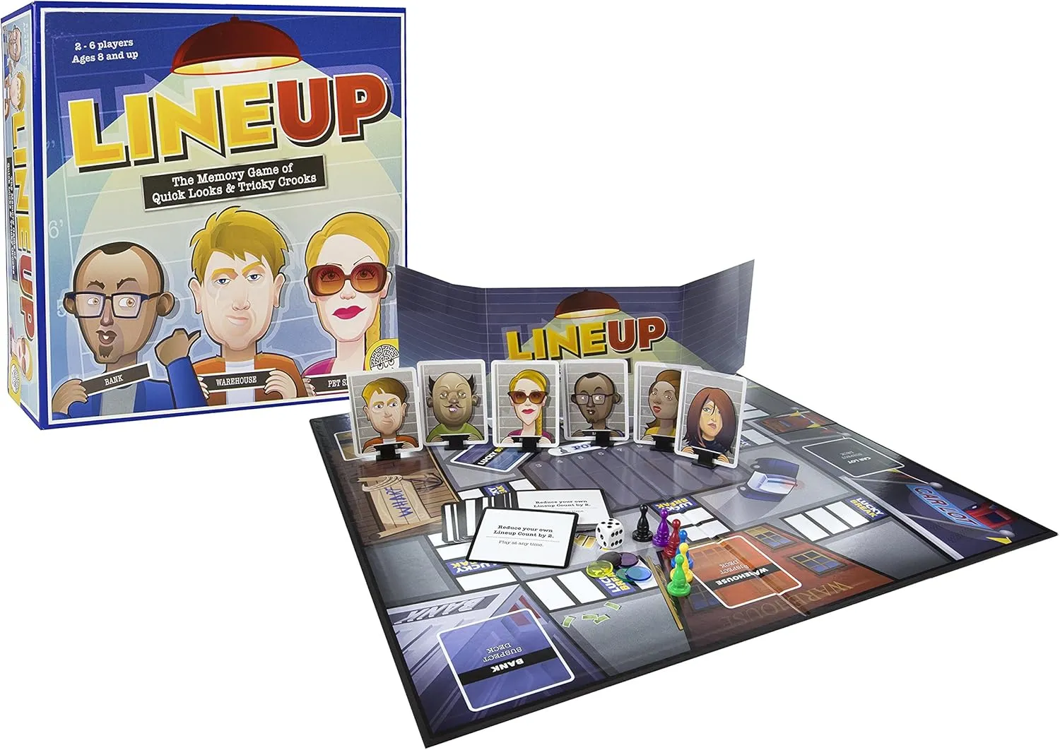 Mystery Suspense for Ages bind prepare layer 8 and Up MindWare LineUp ?C Stimulating Memory Board Game with a Great Playing Time and Comical Crime 