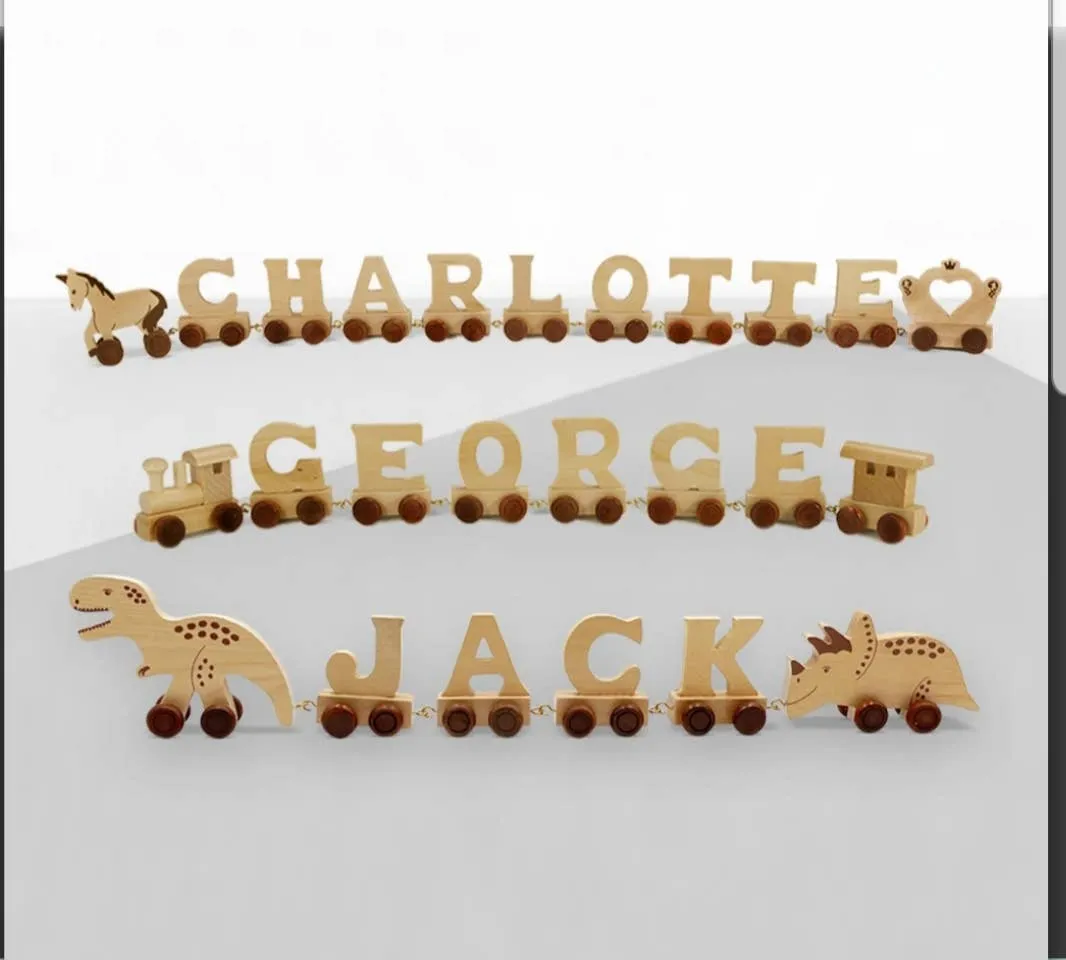 Natural Wooden Toy 'Name Train'