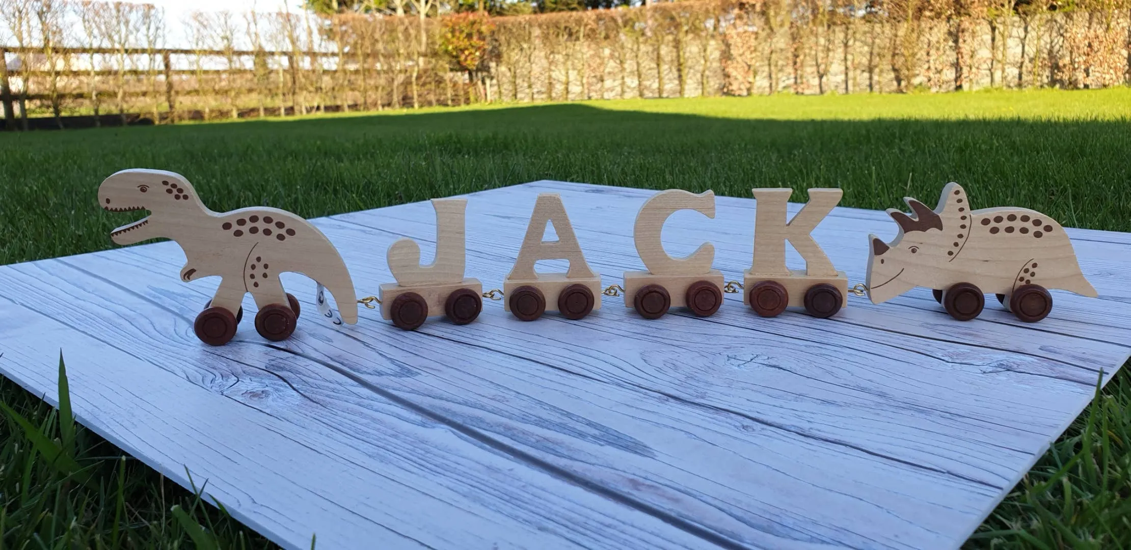 Natural Wooden Toy 'Name Train'