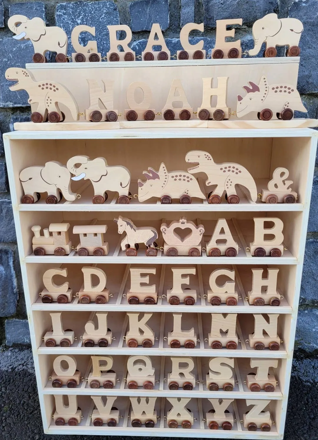 Natural Wooden Toy 'Name Train'