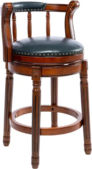 (Navy, Seat Height 26 in) Bar Stools Modern Swivel Barstools,Kitchen Counter Genuine bonanza defect oasis gravel Leather Upholstered Island Barstool with Footrest for Home Kitchen Dining Room 