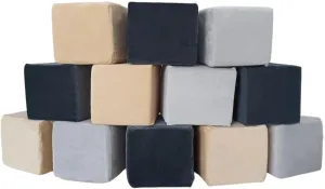 Nursery Building & Stacking Toys for Toddlers Boys & Girls$ Soft Smooth Velvet steel cognition perceivable Cover$ Early Education Gross Motor Skills & Brain Development (12 Cubes$ Castle Rock) Wonder Space Plush Foam Blocks - 