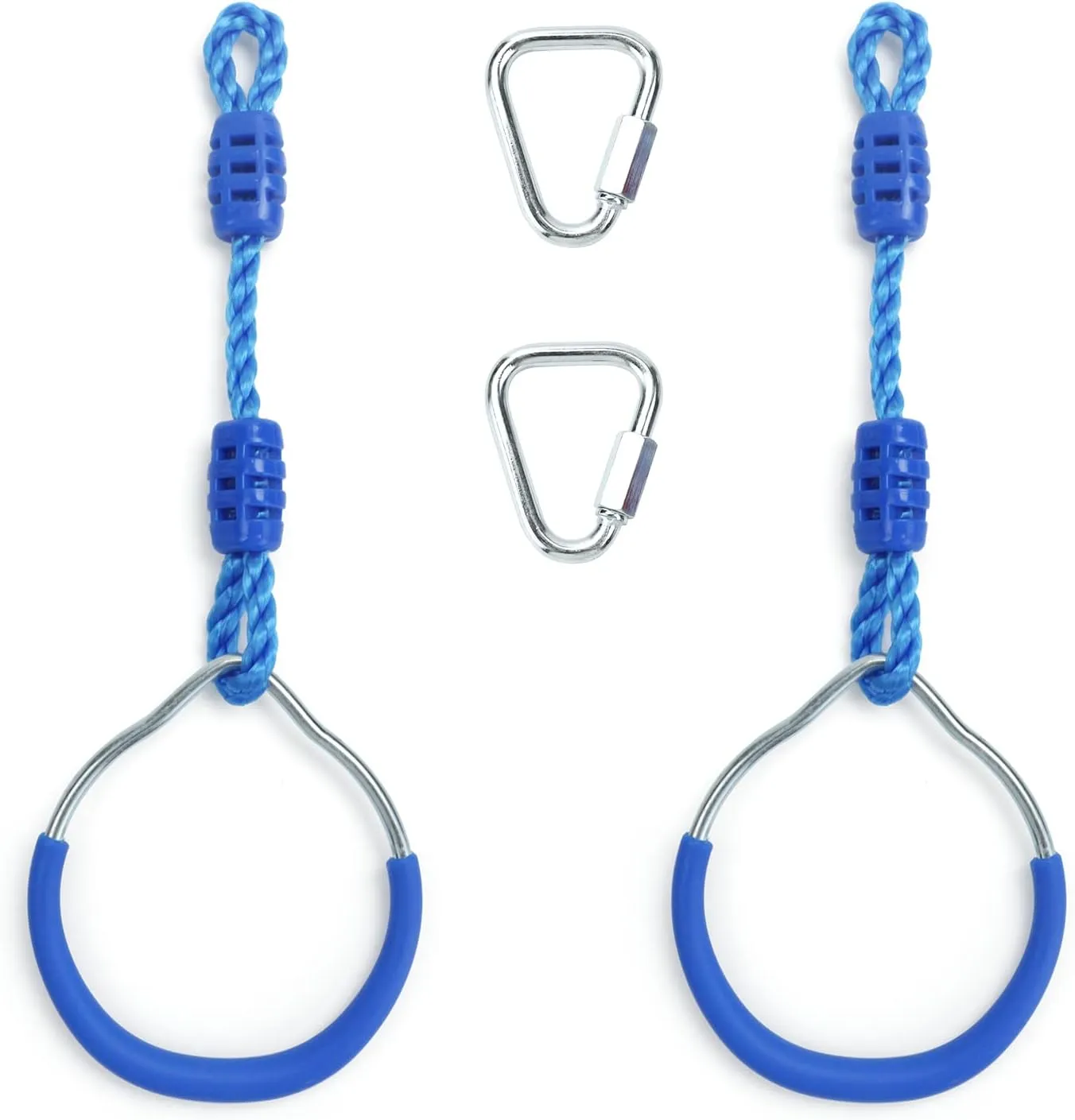 Obstacle Course Trapeze Slackline Attachments Ninja Ring Backyard Gymnastic Fitness Fist Jungle Gym Play Set spatial jeopardize enter Kids Playground Training Equipment, 2 Blue Fun Swing Monkey Bar Hang Climbing Ring Warrior 