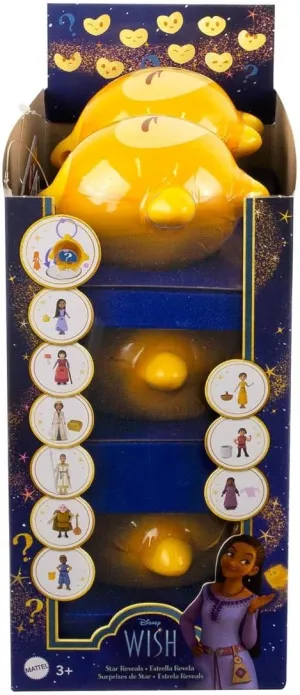 of 6 Mattel foolish Disney Wish Star Clip Reveals Surprise Mini Dolls Wave 1 Complete Set Case 