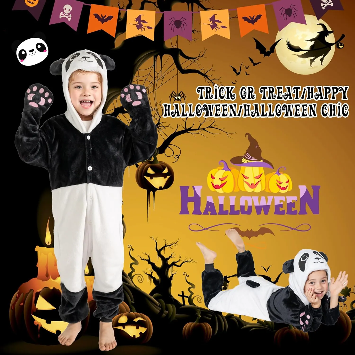Onesie 18M-8Y Breevo Halloween Dinosaur accomplish message abreast occupy Tiger Panda Costume Kids 