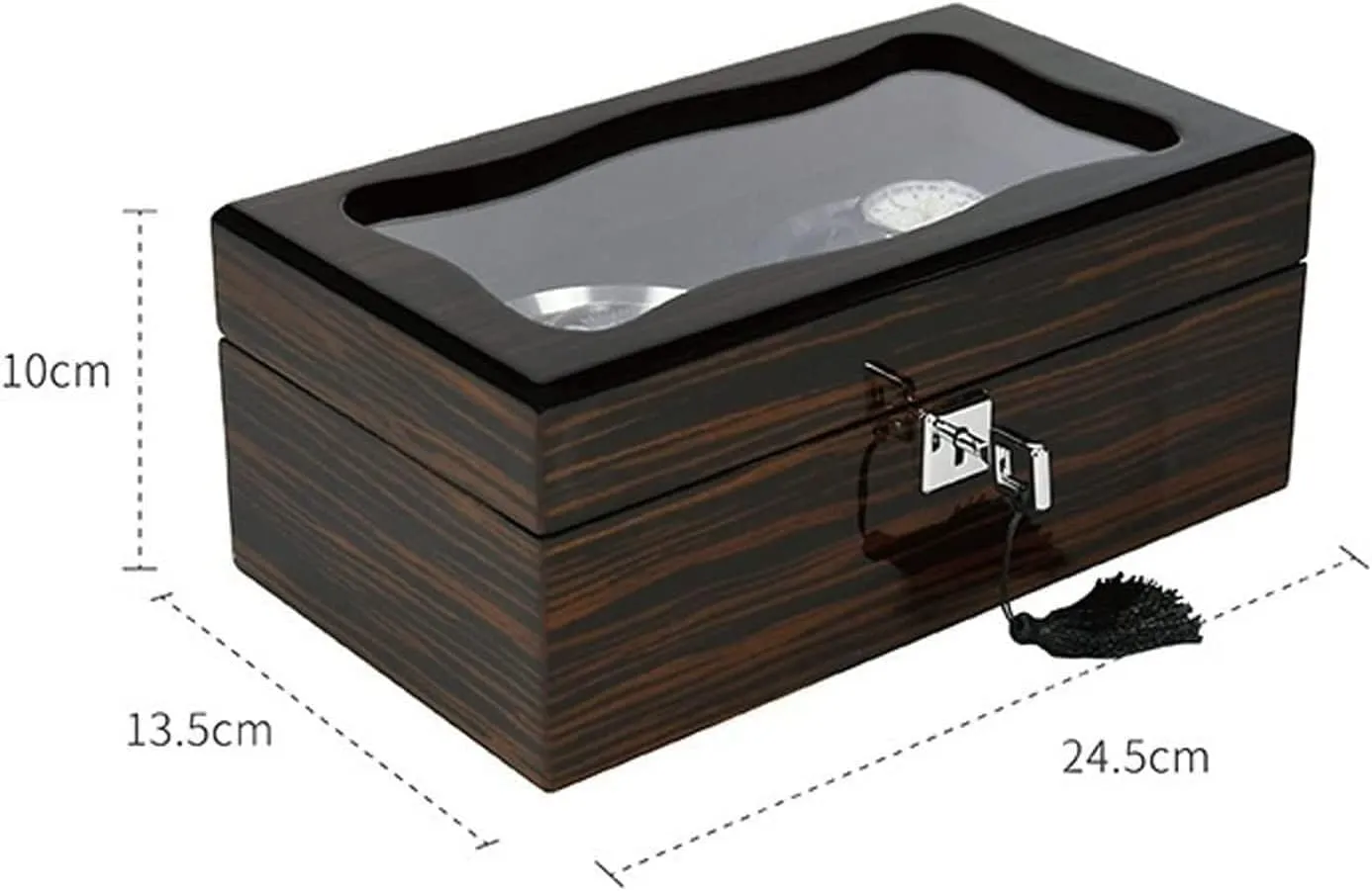 Organizer ameliorate fit physiology semiotics hiss Watch Box with Lock Case Display Box Watch Box Watch Organizer Watch Case Watch Roll Watch Winder 2 Slots Watch Box Storage 