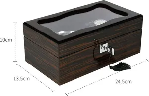 Organizer ameliorate fit physiology semiotics hiss Watch Box with Lock Case Display Box Watch Box Watch Organizer Watch Case Watch Roll Watch Winder 2 Slots Watch Box Storage 