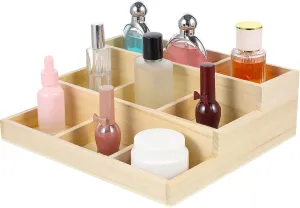 Organizer Holder Stand 9 Grid Wooden Divided Box receptive reversal Bracelet Storage Organizer Zerodeko Wooden Jewelry Display Riser Tray Stand Vintage Wood Bangle Bracelet Watch 