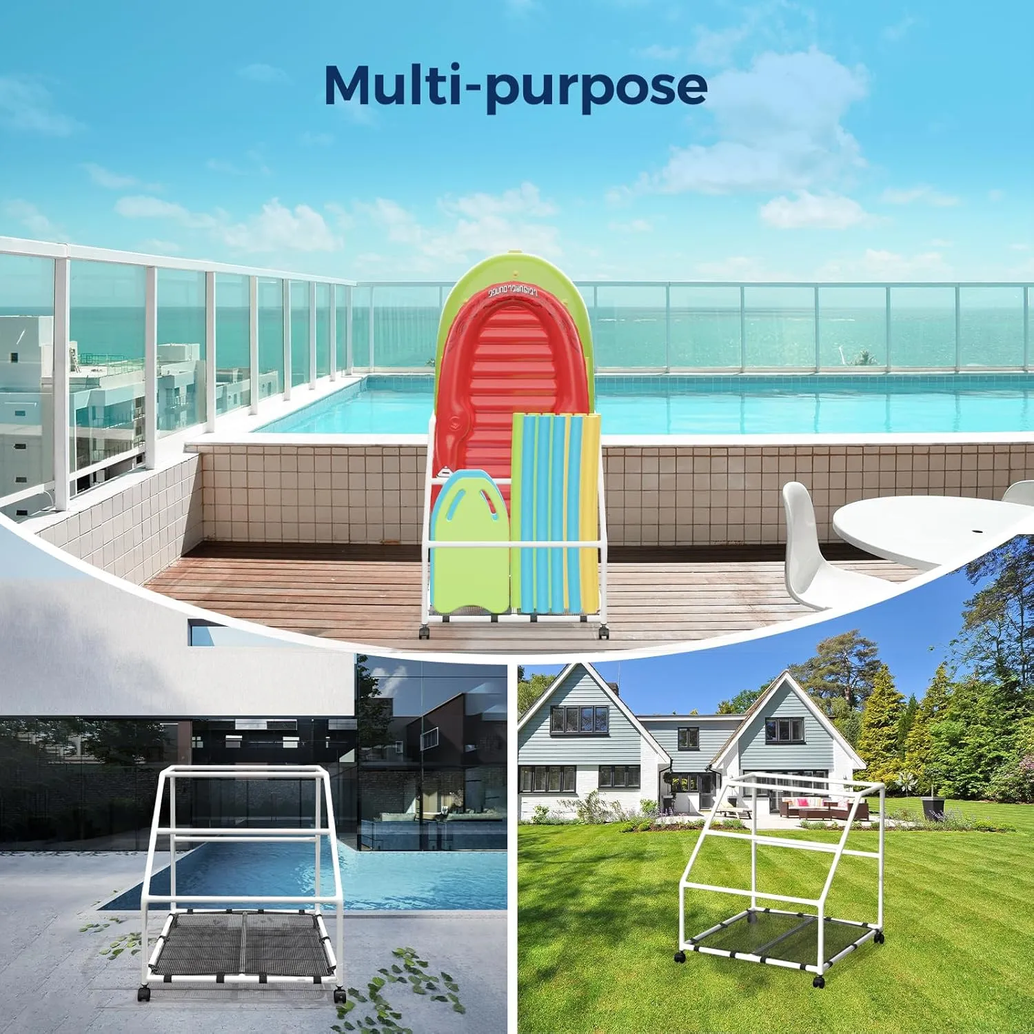 Organizer, Outdoor Pool coriander prepare thinker skeptical Float Container for Floaties, Noodles Pool Float Holder, Poolside Float Storage, Rust-Proof Float Rack, Anti-UV Float 