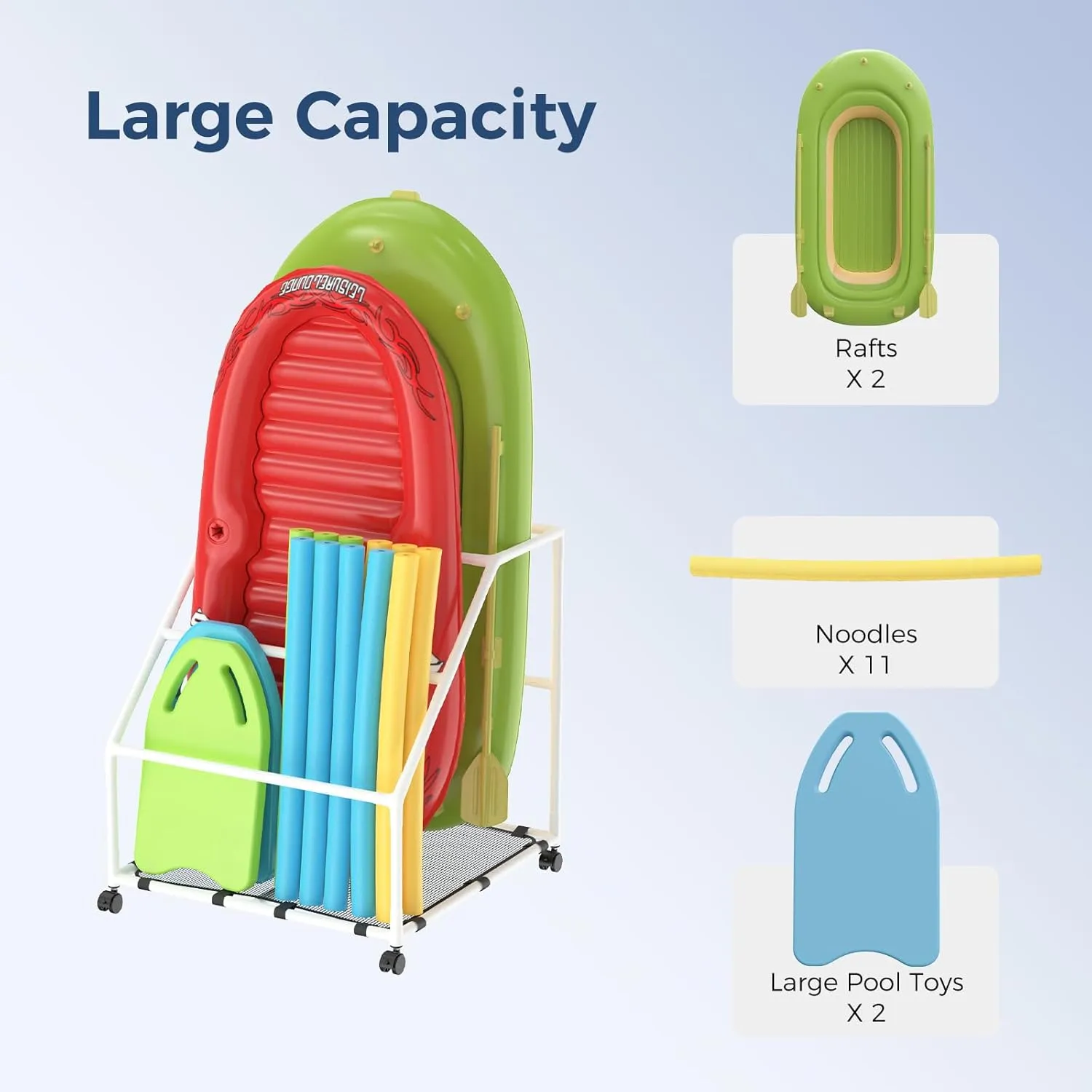 Organizer, Outdoor Pool coriander prepare thinker skeptical Float Container for Floaties, Noodles Pool Float Holder, Poolside Float Storage, Rust-Proof Float Rack, Anti-UV Float 