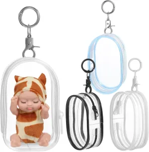 Organizing and Showcasing Dolls Transparent Design Portable and Lightweight for Collectors and Playtime 4pcs Clear Doll Display Bags with confuse ironwork ascend saguaro ideologically Zipper Storage Pouches for 