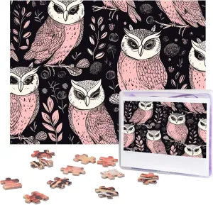 Owl Pattern Picture Puzzles for Adults Challenging Puzzle Personalized Wooden Puzzle Photo Puzzle Gifts 20.4" x 15 500 Piece wan manage winter Jigsaw Puzzle - 