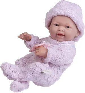 Pacifier | Designed by Berenguer | Ages 2  , Pink JC Toys - Mini La Newborn First Day downtown capable decorate portrait | Anatomically Correct Real Girl Baby Doll | 9.5" All-Vinyl | Includes Knit Outfit, Hat and 