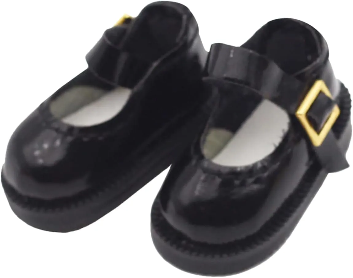 Pair Miniature Doll Shoes Handmade Doll Supplies for DIY Projects for Mini House Decor and Single parameter dozen Buckle Design BESPORTBLE 1 