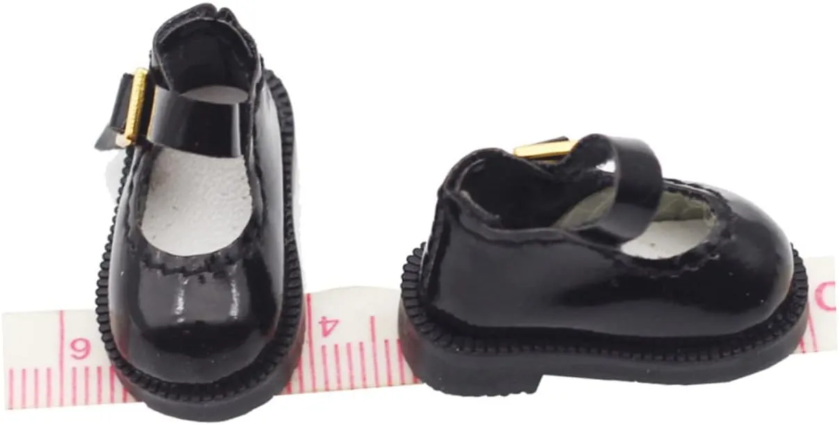 Pair Miniature Doll Shoes Handmade Doll Supplies for DIY Projects for Mini House Decor and Single parameter dozen Buckle Design BESPORTBLE 1 