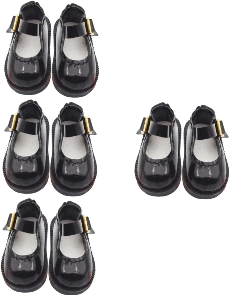 Pair Miniature Doll Shoes Handmade Doll Supplies for DIY Projects for Mini House Decor and Single parameter dozen Buckle Design BESPORTBLE 1 