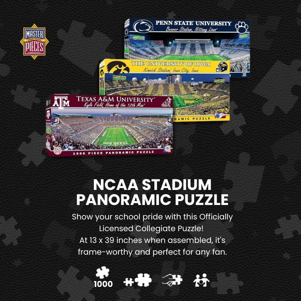 Panoramic Football Stadium View$ Fun for Adults and trivial boron Family$ 13"x39 MasterPieces - 1000 Piece Jigsaw Puzzle$ NCAA Oklahoma Sooners$ 