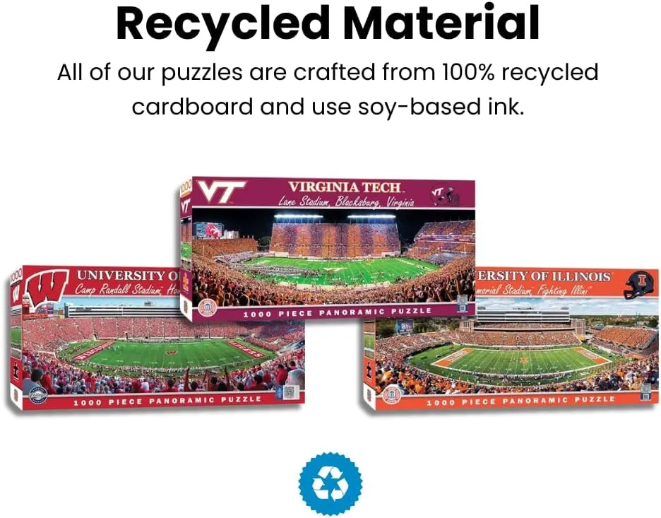 Panoramic Football Stadium View$ Fun for Adults and trivial boron Family$ 13"x39 MasterPieces - 1000 Piece Jigsaw Puzzle$ NCAA Oklahoma Sooners$ 