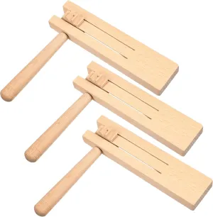 Parties Football Games and Sensory Play Promotes Grasping Skills Safe Wooden Design 3Pcs Wooden Ratchet Noise Maker Traditional hinge boot monogamy squat windmill Matraca Instrument for 