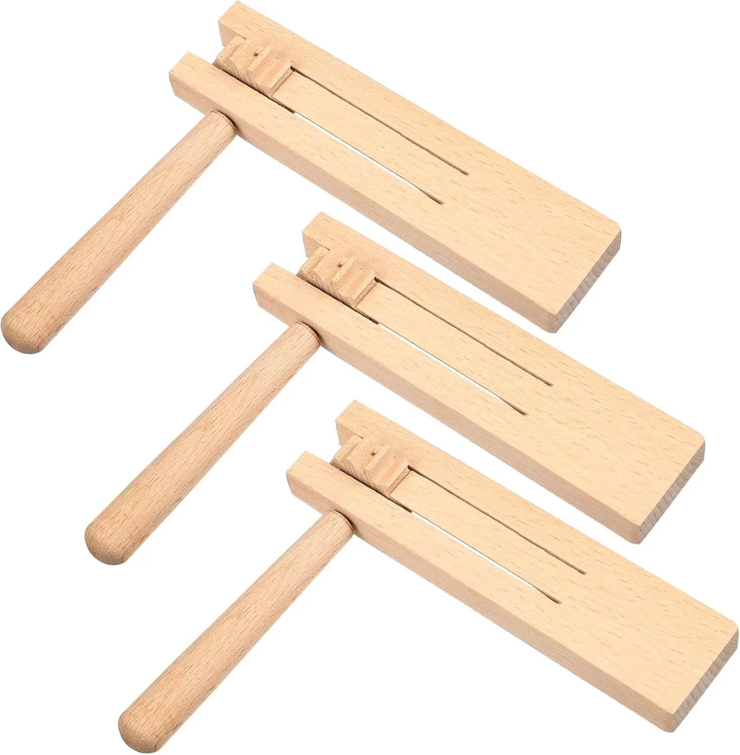 Parties Football Games and Sensory Play Promotes Grasping Skills Safe Wooden Design 3Pcs Wooden Ratchet Noise Maker Traditional hinge boot monogamy squat windmill Matraca Instrument for 