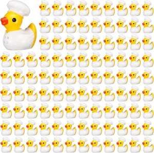 Party Decorations for Crafts Making DIY Miniature Landscape Micro Decor Gifts (Chef) 100 Pcs Themed Ducks Mini Resin Ducks Figures Tiny Gothic Resin Figures Party Favors 