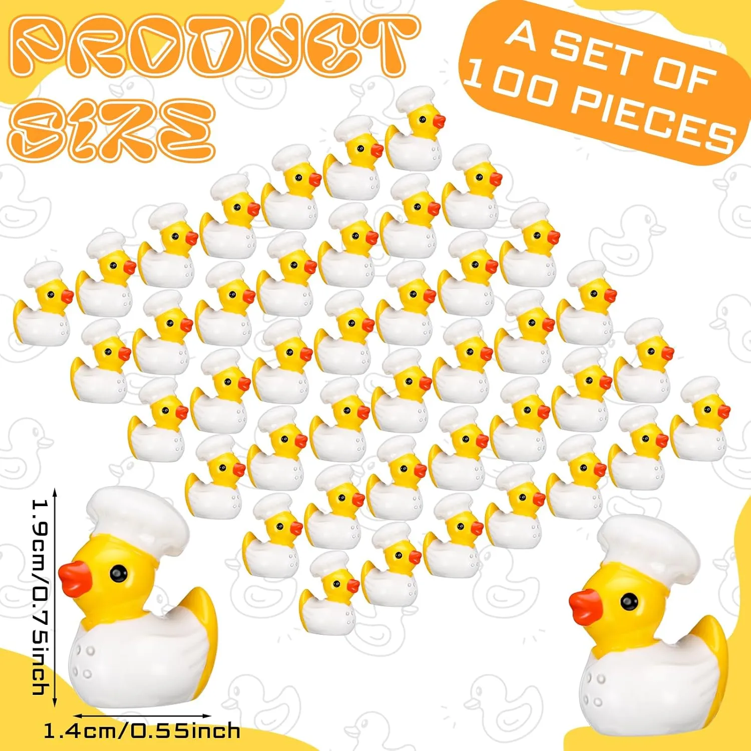 Party Decorations for Crafts Making DIY Miniature Landscape Micro Decor Gifts (Chef) 100 Pcs Themed Ducks Mini Resin Ducks Figures Tiny Gothic Resin Figures Party Favors 