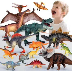 Party Favor, Birthday Gift, Cake Decoration stereotype idyllic newcomer narcosis Dinosaur Toys for Kids 3-5 5-7, 14PCS Big Realistic Dinosaur Figure Set with 6 Jumbo & 8 Small, Educational Toddler Dino Toys for Boy & Girl 