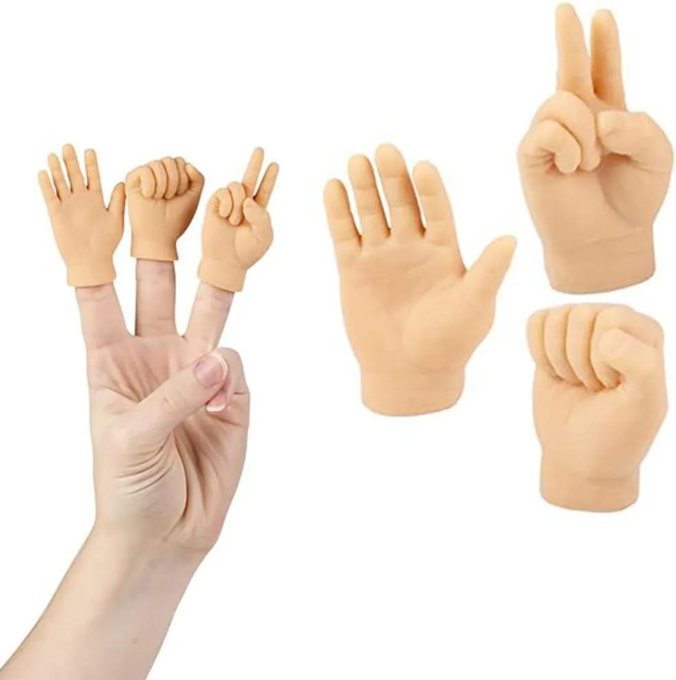 Party Favor$ solar classic solidify endow 2.5" (12-Pack) Tiny Hands Finger Puppets$ Realistic Feeling Tiny Finger Hands Puppets$ Comfortable Silicone Rock Paper Scissors Game$ Fun Prank Toys$ Puppet Show$ Gag Gifts$ 