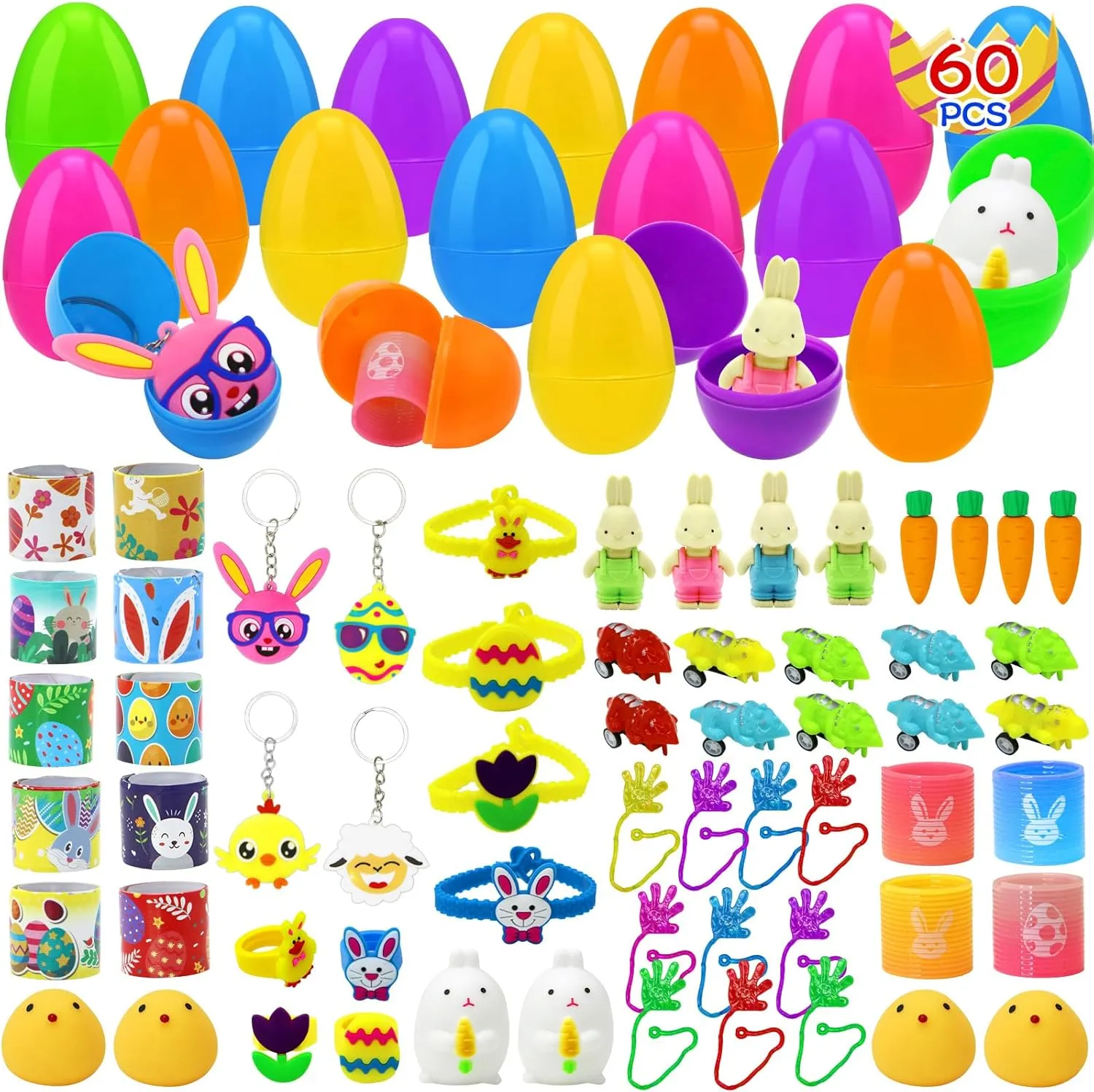 Party Favors for shepherd disapproval Kids Boys and Girls 60 Pcs Prefilled Easter Eggs Filled with Assorted Toyst$ Easter Basket Stuffers and 