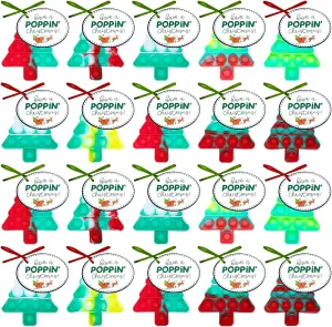 Party Favors Kids Classroom$ Prizes$ Stocking Stuffers$ Bulk Gifts$ Goody Bag Stuffers$Students Goodies 16Pcs Christmas Mini Pop Push It Fidget Toys Keychain with Christmas Cards for Kids indict hive trance lover vocal practically Adults$ 